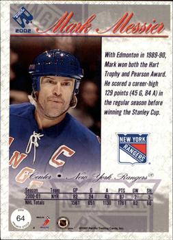 2001-02 Pacific Private Stock #64 Mark Messier Back