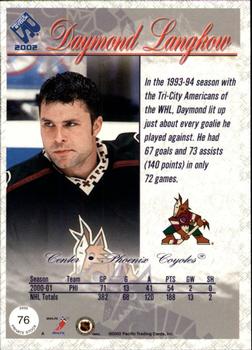 2001-02 Pacific Private Stock #76 Daymond Langkow Back