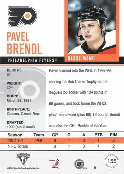 2001-02 Pacific Private Stock Titanium Draft #155 Pavel Brendl Back