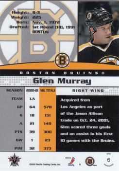 2001-02 Pacific Vanguard #6 Glen Murray Back