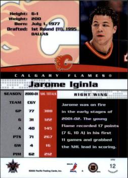 2001-02 Pacific Vanguard #12 Jarome Iginla Back