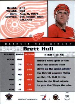 2001-02 Pacific Vanguard #36 Brett Hull Back