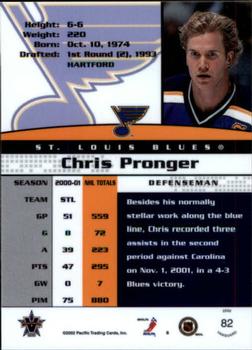 2001-02 Pacific Vanguard #82 Chris Pronger Back