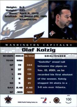 2001-02 Pacific Vanguard #100 Olaf Kolzig Back