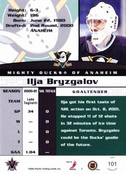 2001-02 Pacific Vanguard #101 Ilja Bryzgalov Back