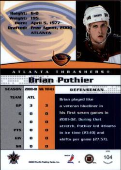 2001-02 Pacific Vanguard #104 Brian Pothier Back