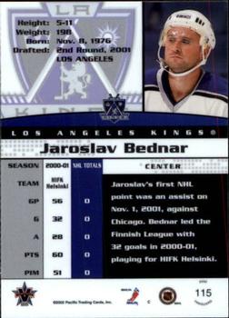2001-02 Pacific Vanguard #115 Jaroslav Bednar Back