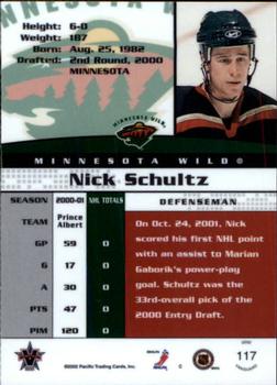 2001-02 Pacific Vanguard #117 Nick Schultz Back