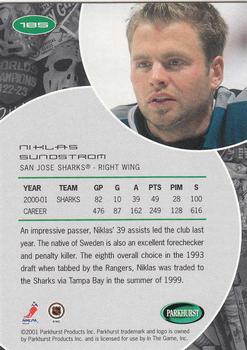 2001-02 Parkhurst #185 Niklas Sundstrom Back