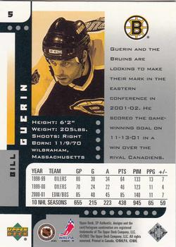 2001-02 SP Authentic #5 Bill Guerin Back