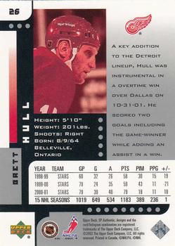 2001-02 SP Authentic #26 Brett Hull Back