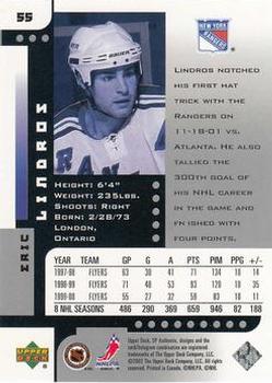 2001-02 SP Authentic #55 Eric Lindros Back