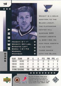 2001-02 SP Authentic #76 Doug Weight Back