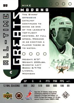 2001-02 SP Authentic #95 Mike Modano Back