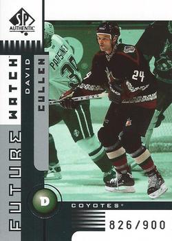 2001-02 SP Authentic #169 David Cullen Front