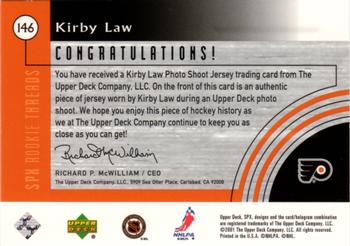 2001-02 SPx #146 Kirby Law Back