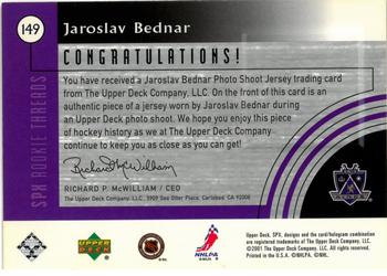 2001-02 SPx #149 Jaroslav Bednar Back