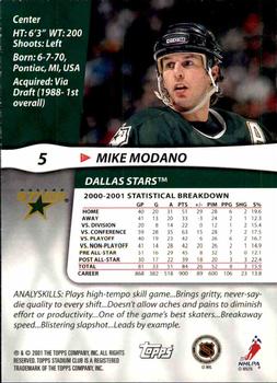 2001-02 Stadium Club #5 Mike Modano Back