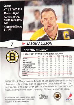2001-02 Stadium Club #7 Jason Allison Back