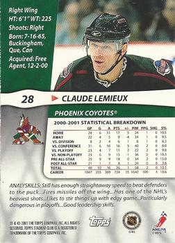 2001-02 Stadium Club #28 Claude Lemieux Back