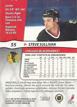 2001-02 Stadium Club #55 Steve Sullivan Back