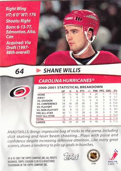 2001-02 Stadium Club #64 Shane Willis Back