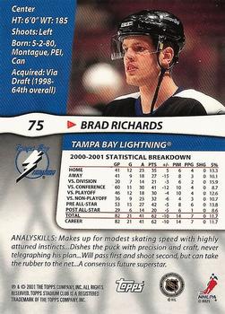 2001-02 Stadium Club #75 Brad Richards Back