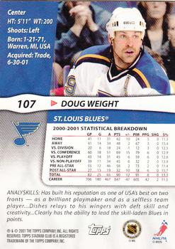 2001-02 Stadium Club #107 Doug Weight Back