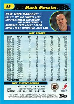 2001-02 Topps #55 Mark Messier Back