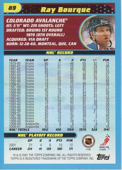 2001-02 Topps #89 Ray Bourque Back