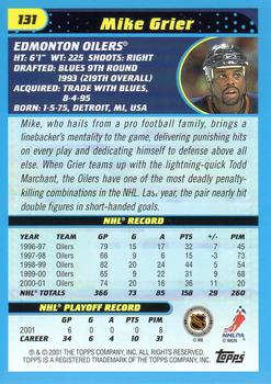 2001-02 Topps #131 Mike Grier Back