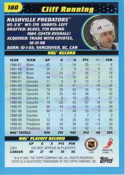 2001-02 Topps #180 Cliff Ronning Back