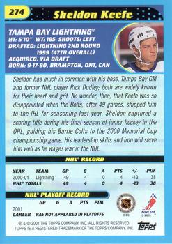 2001-02 Topps #274 Sheldon Keefe Back