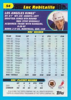 2001-02 Topps #54 Luc Robitaille Back