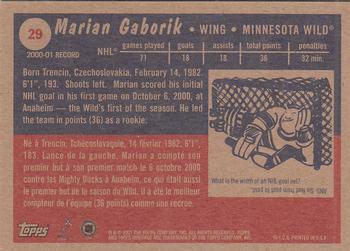 2001-02 Topps Heritage #29 Marian Gaborik Back