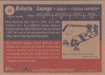 2001-02 Topps Heritage #32 Roberto Luongo Back