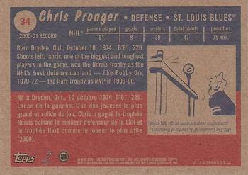 2001-02 Topps Heritage #34 Chris Pronger Back