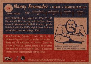 2001-02 Topps Heritage #67 Manny Fernandez Back
