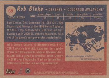 2001-02 Topps Heritage #69 Rob Blake Back