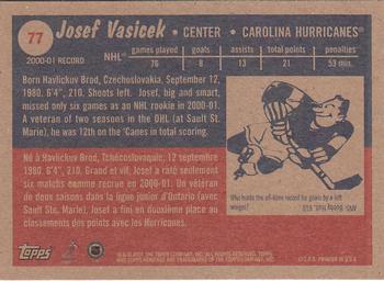 2001-02 Topps Heritage #77 Josef Vasicek Back