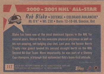 2001-02 Topps Heritage #117 Rob Blake Back
