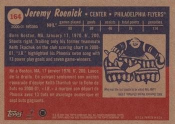 2001-02 Topps Heritage #164 Jeremy Roenick Back