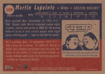 2001-02 Topps Heritage #169 Martin Lapointe Back