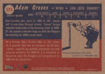 2001-02 Topps Heritage #171 Adam Graves Back