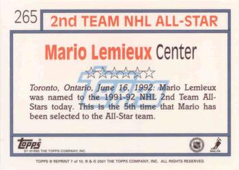 2001-02 Topps - Mario Lemieux Reprints #7 Mario Lemieux Back