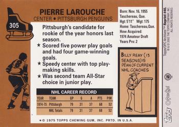 2001-02 Topps / O-Pee-Chee Archives #40 Pierre Larouche Back
