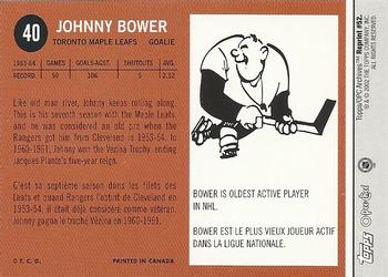 2001-02 Topps / O-Pee-Chee Archives #52 Johnny Bower Back