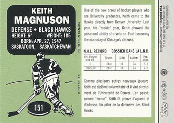 2001-02 Topps / O-Pee-Chee Archives #54 Keith Magnuson Back
