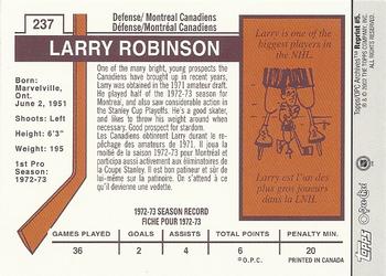 2001-02 Topps / O-Pee-Chee Archives #5 Larry Robinson Back