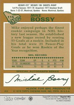 2001-02 Topps / O-Pee-Chee Archives #63 Mike Bossy Back